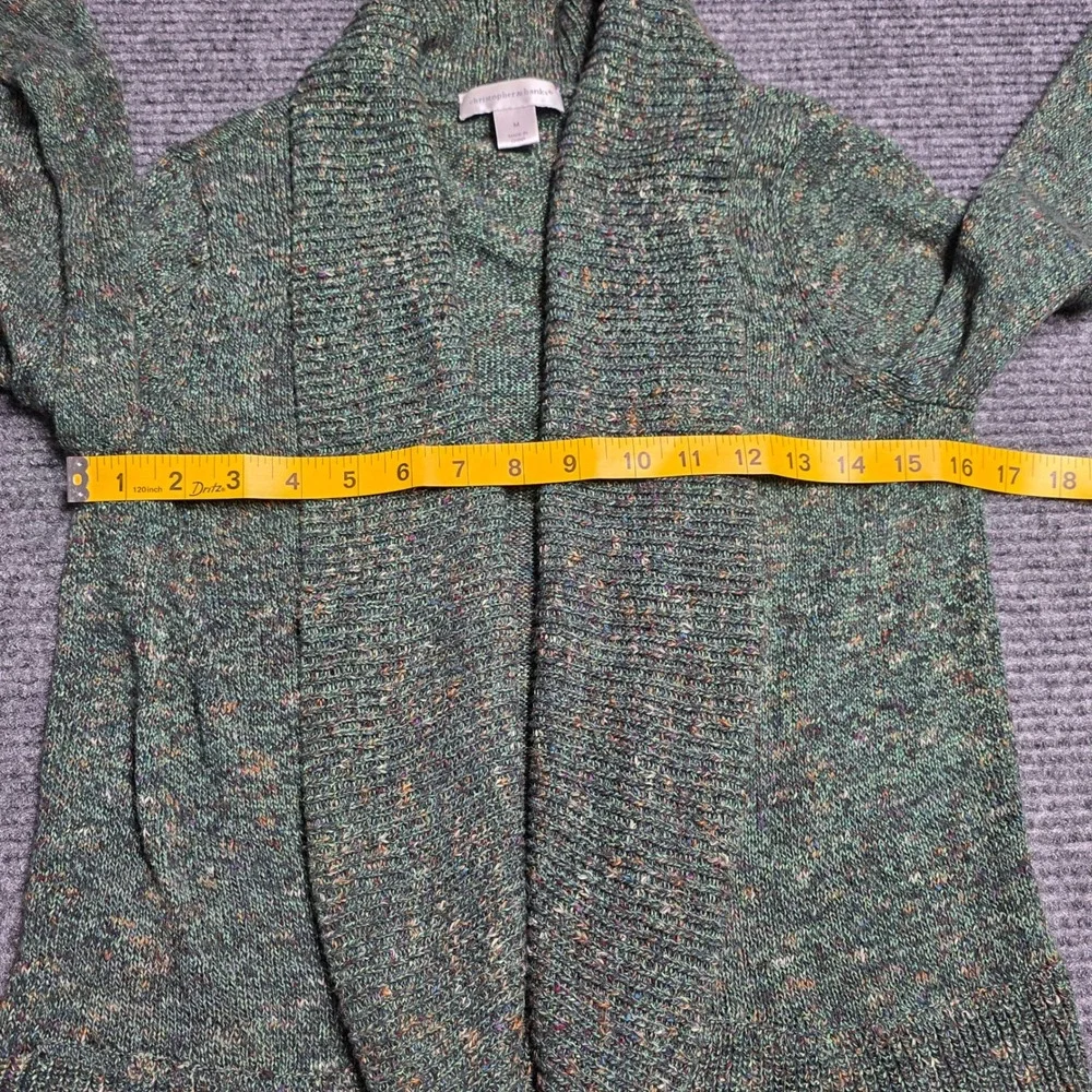 Christopher & Banks Multi Marled‎ Cardigan Women's Size M Green Shawl Collar